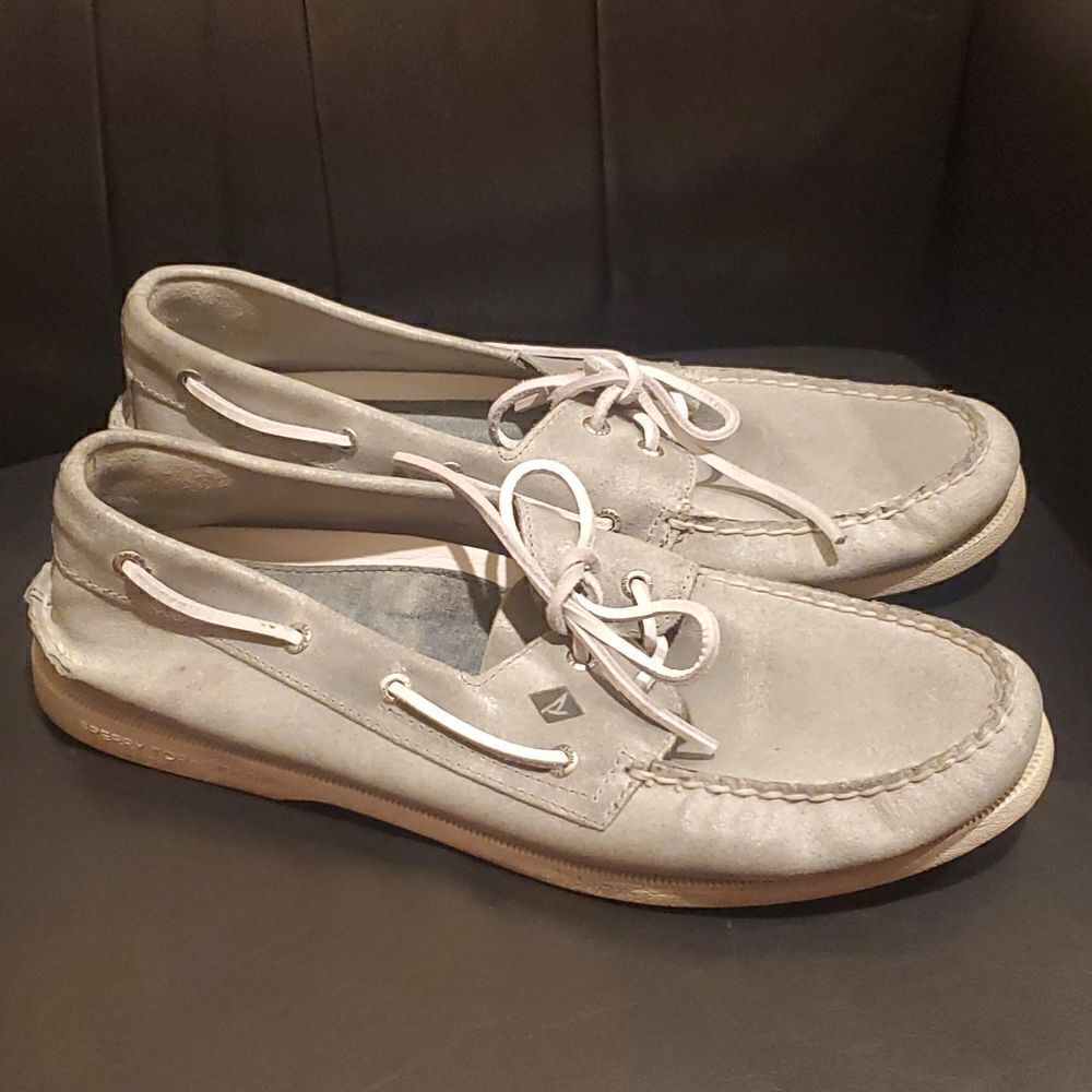 SPERRY Top - Sider Leather Grey Boat Shoes - Size 13‎
